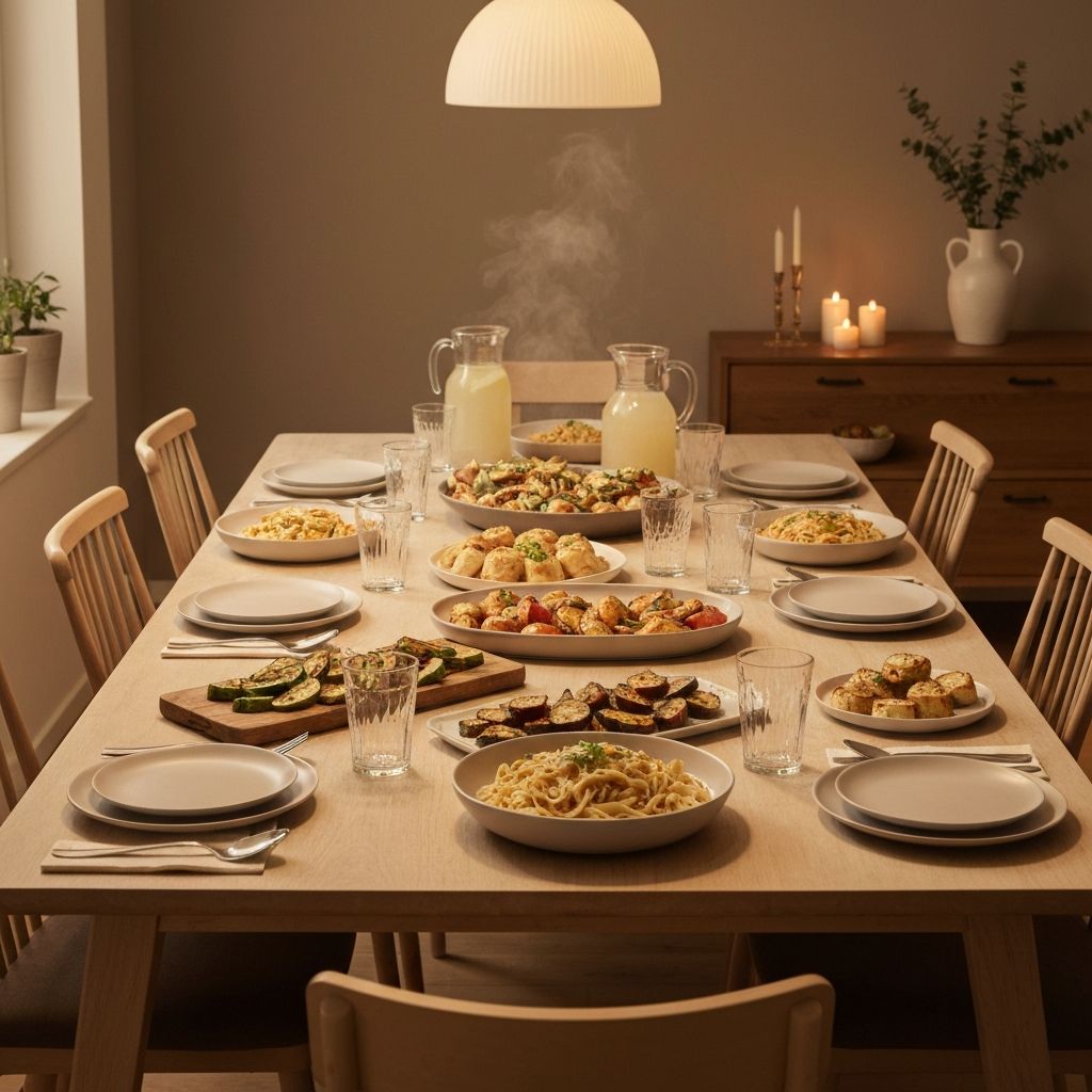 Table set for shared family meal
